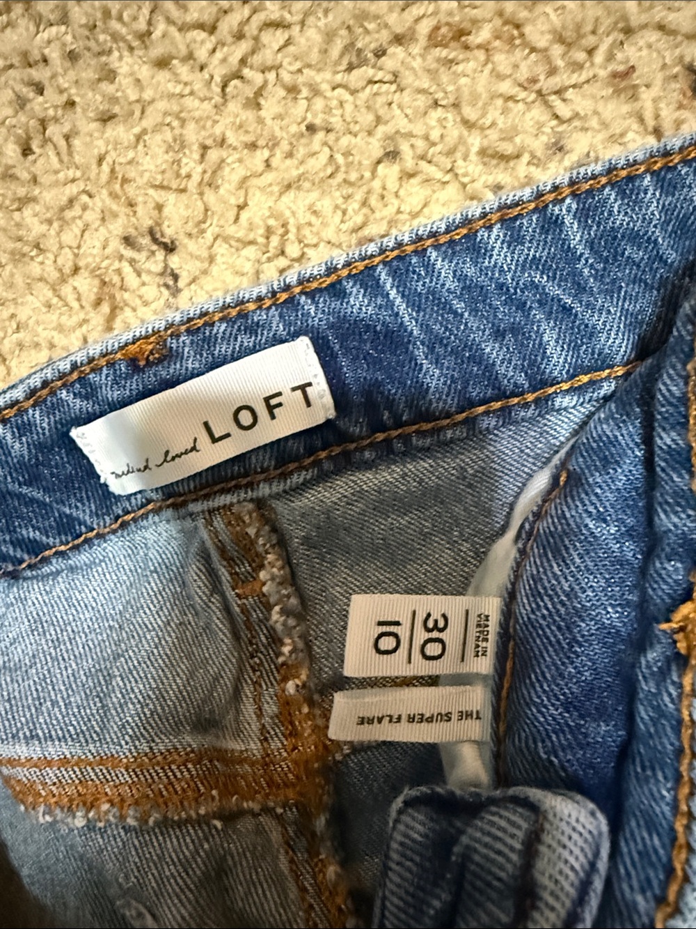 LOFT Medium Blue Wide-Leg Jeans- The Super Flare - Picture 4 of 4